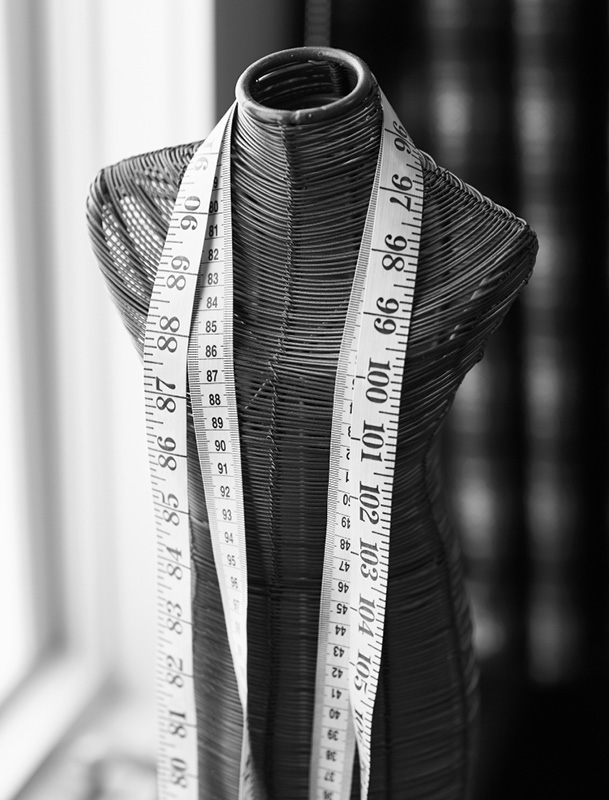 Measuring tape on model