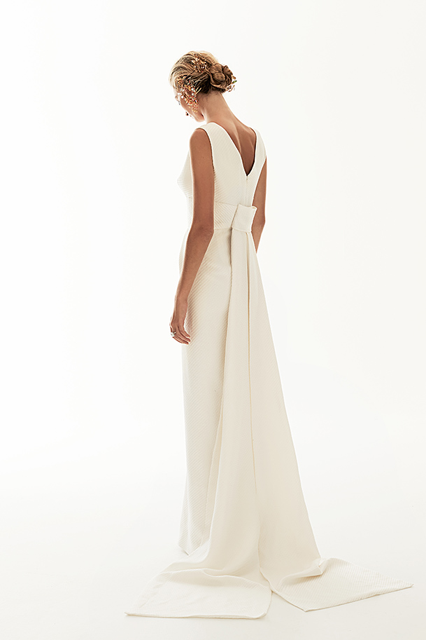 ‘Empress’ gown in textured silk crepe